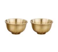 GALPADA 2 Pièces Tasse à Thé Vintage en Bronze, Style Européen | Or, Surface Lisse Polie, Usage Polyvalent pour Jus et Sauces, Convient aux Barmen et Hôtes