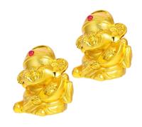 GALPADA 2 pièces Tirelire Feng Shui Mini CAI Shen Statue Chanceuse Souriante pour Économies Décoration Chinoise de Richesse Pot à Compact et Pratique Idée Cadeau Maison