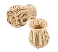 GALPADA 2 Pièces Vase Tissé Plastique Rotin Décoration Intérieure Style Campagne Américaine et Robuste Ornement Créatif pour Bureau et Table