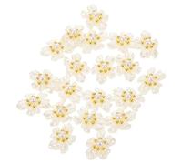 GALPADA 20 Breloques Décoratives pour Ongles en Acrylique Blanche Perles Fleurs 3D pour Nail Art Accessoires Manucure Féminine Petites Fleurs pour Décoration Nail Art 20 Pièces
