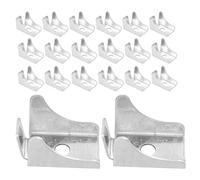 GALPADA 20 Pièces Clips Métalliques en Acier Argenté pour Étagères de Bibliothèque et Armoires, Installation Rapide et Prévention des Chutes, pour Réorganisation et Rangement