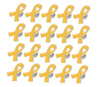 GALPADA 20 Pièces Lot de Broches Ruban Émail Jaune Symbole International pour Campagne Santé et Solidarité Épingles Alliage pour Activités Caritatives