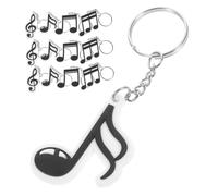 GALPADA 20 Pièces porte-clés fête musicale porte-clés signe de musique karaoké notes de musique chaînes thème de la musique petit Huites de musique mignonne porte-clés instrument PVC Noir