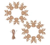 GALPADA 20 Pièces Tranches de Bois Décorées pour Noël Graffiti de Cerf Beige, Décoration Suspendue en Bois Naturel pour Activités Créatives et Enfance Heureuse