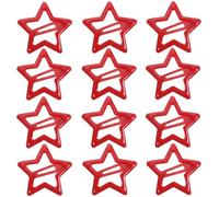 GALPADA 20 Pinces à Cheveux en Métal Rouge D'étoile Cinq Branches, Robustes et Pratiques, Accessoires pour Cheveux Femmes et Adultes pour Occasions et Mariages