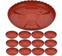 GALPADA 20pcs Soucoupes pour Plantes en Métal Rondes Rouges, Épaisses et Résistantes, pour Pots de Fleurs Intérieur et Extérieur, Empêchent L'écoulement d'eau Terre
