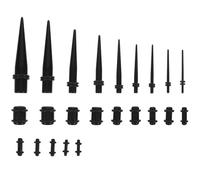 GALPADA 23 Pièces Écarteur D'oreille Confortable et Pratique Noir en Acrylique pour Stretching Oreille Échancrure, pour Piercing et Usage Quotidien