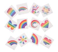 GALPADA 24 pièces Autocollants Visage Arc Ciel Temporaires Étanches et Écologiques Décorations Pride Lgbt pour Adultes