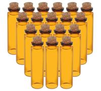 GALPADA 24 pièces Petites Bouteilles Verre Marron avec Bouchons Liège Flacons Vides Étanches pour DIY Art Bocaux Message Créatifs pour Mariage et Décorations