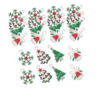 GALPADA 24pièces Breloques de Noël Alliage pour Créer Colliers et Bracelets Pendentifs Sapin et Flocon pour DIY Fournitures de Loisirs Créatifs Saisonniers
