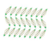 GALPADA 25 pièces Bait Holder Set with Glow-in-The-Dark Beads Olive-Shaped Spring Fishing Lure Keeper for Night Carp Fishing in Freshwater and Saltwater