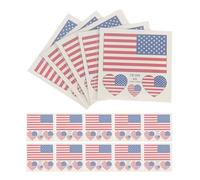 GALPADA 25pcs Tatouages Temporaires Coupe Monde Drapeau Américain Autocollants Imperméables en Plastique pour Décoration de Fête et Fenêtres