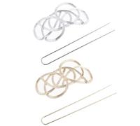 GALPADA 2pcs Bâtonnets à Cheveux Vintage en Alliage Forme Géométrique, Accessoires pour Cheveux Femme Élégants pour Mariages et Danses, Finition Brillante Or et Argenté