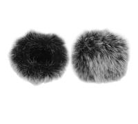 GALPADA 2pcs Bonnette Anti-vent en Fourrure pour Microphone Lavalier, Protection le Vent Bruit, Housse Pelucheuse pour Diffusions en Direct