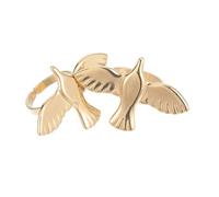 GALPADA 2pièce Bague Oiseau la Paix Femme Acier Inoxydable Doré Motif Vol Unique Bijou Vintage Ajustable Ouverte