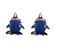 GALPADA 2pièces à Garçon Fille Avec De Sécurité Forme De Requin à Lunch Ludique Pour Maternelle Toile Bleu