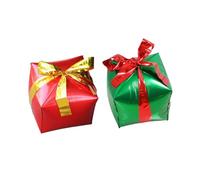 GALPADA 2pièces Ballons De Noël Aluminium Décoration De Fête Avec Ruban Coffret Cadeau Créatif Rouge Vert