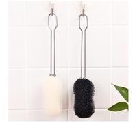 GALPADA 2pièces Brosse de Nettoyage Acier Inoxydable Manche Long Ergonomique Brosse pour Biberon Verre et Gourde Nettoyage des Zones Difficiles Usage Cuisine et Maison Classique Noir