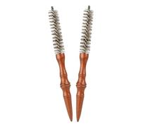 GALPADA 2pièces Brosse Ronde à Cheveux avec Manche Bois Peigne à Boucler pour Coiffure Barbe et Moustache Outil de Coiffage pour Cheveux Courts et Frange