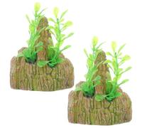 GALPADA 2pièces Décorations Aquarium Résine Montagne Aquarium Fausse Accessoires Naturel Fournitures pour Poissons
