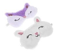 GALPADA 2pièces Masque Sommeil Renard Lapin Doux Yeux Adultes Voyage Lot Blanc Motif Original Confortable Élastique Ajustable