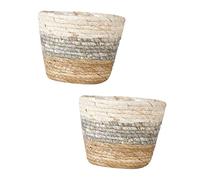 GALPADA 2pièces Paniers À Fleurs Tressés Cache-Pots Décoratifs pour Plantes pour Intérieur Et Extérieur Modérée Et Design Élégant