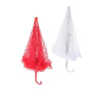 GALPADA 2pièces Parapluies Décoratifs Dentelle Lot de Petit Parasol Mariage Accessoires Photo Ornement pour Goûter