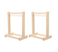 GALPADA 2pièces Portant à Vêtements pour Maison De Poupée Bois Lot de Mini Portants à Vêtements Accessoire De Garde-Robe pour Poupées