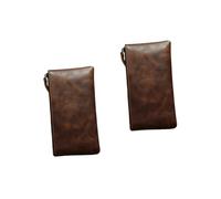GALPADA 2pièces Porte-Monnaie Rétro Véritable pour Homme Et Femme Sac à Main Zippé Pochette Longue Et Multifonctionnelle pour Téléphone Portable Élégant Et Durable