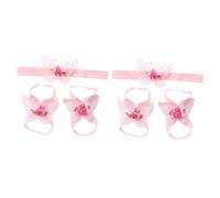 GALPADA 2pièces Sandales Et Bandeau Fleuri Pour Bébés Accessoires Élégants Pour Filles Parfaits Pour Photographie Et Fêtes Sandales Barefoot Confortables Et Bandeau Assorti