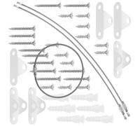 GALPADA 3 ensembles Kits de Sangles de Sécurité Anti-basculement pour Meubles Câble Acier Inoxydable Prévention des Chutes de Meubles Fixation Stable pour Armoires Étagères Commodes