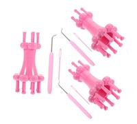 GALPADA 3 Ensembles Outils de Tricot Double Tête pour Débutants Petit Métier à Tisser Plastique avec Crochet Fabricant de Corde Laine pour Loisirs Créatifs DIY Écharpes et Sangles