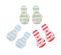 GALPADA 3 Paires Miniature Pantoufles Été Décoratives pour Maison de Poupée de Colorées Bleu Rouge Vert Accessoires de Scène Plage Micro Paysage et Réaliste