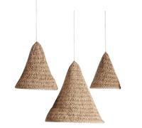 GALPADA 3 Pièces Abat-jour Suspendu Corde Tissée Main Set Macramé Coton Lin Éclairage et Décoratif pour Chambre Salon Design Artisanal et Facile Entretien