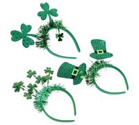 GALPADA 3 Pièces Bandeau Saint-patrick pour Femmes Trèfle Vert en Polyester, Confortable et Facile à Coiffer, pour Défilés et Sorties Décontractées