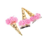 GALPADA 3 pièces Barrettes Cheveux Forme de Corne de Licorne Accessoires Filles pour Fête et Tenue Quotidienne