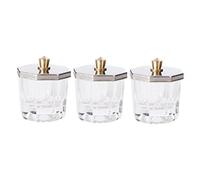 GALPADA 3 pièces Bol à Ongles Octogonal Verre Cristal avec Couvercle Inox Récipient Stable Anti-débordement pour Liquide Acrylique et Poudre Outil Manucure Professionnel et Maison