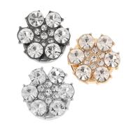 GALPADA 3 pièces Boutons de Manchette Fleur Élégante avec Boutons Ronds pour Chemises et Accessoires Mode Alliage Doré Argenté et Noir Coffret pour Femmes