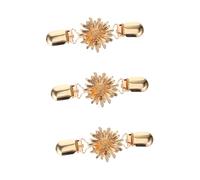 GALPADA 3 Pièces clip col cardigan fleuri clip broche cardigan pince à cardigan à fleurs marchandise planche prise pinces cheveu hairpin clips robe femme clips de chemise Métal Golden