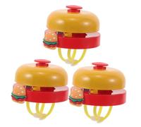 GALPADA 3 Pièces Cloche Garçon Fille Cartoon Hamburger Sonnette Manuelle Haute Décibels Klaxon Ludique pour Trottinettes Tricycles et Vélos Déquilibre Accessoire Sécurité Guidon Lot