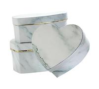 GALPADA 3 Pièces coffret en forme de coeur rose simulé maman pour faire la fête floral en forme de cœur mariage d'anniversaire boîtes de faveur de mariage papier d'emballage blanche