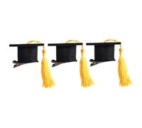 GALPADA 3 Pièces Docteur Chapeau Épingle à Cheveux Bonjour Diplômé Accessoires De Cheveux Pour Les Filles Pince à Cheveux Pour Les Enfants Faveurs De Fête De Remise Des Diplômes Cas Jaune