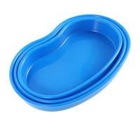 GALPADA 3 Pièces Plateau de Remède en Plastique Bleu de Rein, Portable Trois Compartiments Indépendants, pour Hôpital et Transfert Facile des Remède