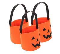 GALPADA 3 Pièces Sacoche à Main Citrouille Feutre pour Halloween Lot Friandises Portables Seaux Décoratifs Réutilisables pour Garçon Fille Accessoires de Fête Automne