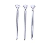 GALPADA 3 pièces Stylo à Bille Métallique avec Gros Diamant Set de Stylos Argentés pour École et Bureau et Résistante pour et Famille