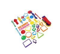 GALPADA 32 pièces Color Mud Toys Outils de Pâte à Modeler pour Garçon Fille avec Moules Triangulaires Circulaires et Carrés Accessoires DIY pour Pétrissage et Création de Formes