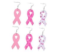 GALPADA 3paires Boucles Oreilles Ruban Forme De Larme Pour Femmes Et Filles Bijoux Décoratifs Pour Cause Du Cancer Du Sein