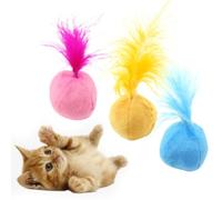 GALPADA 3pcs Boules d'herbe à Chat en Peluche la Menthe pour Chats, Jouets à Mâcher Stimulants pour Instincts Naturels, Accessoire Relaxant pour Intérieur Couleur Couleur Aléatoire