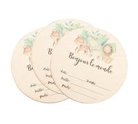 GALPADA 3pcs Panneaux Ronds Décoratifs D'annonce de Naissance en Bois pour Bébé -né, Motif Cartoon, en Bois, Sûrs Séance Photo ou Fête de Révélation