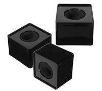 GALPADA 3pcs Porte-microphone Logo Noir en Plastique, Installation Facile et Compacte, Station de Logo de Microphone Carré pour Interviews et Discours